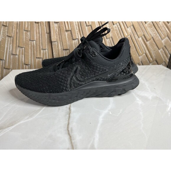 Nike React Infinity Run Flyknit 3 Triple Black DH5392-005 Sneakers Shoes Men 9.5 - Picture 4 of 11
